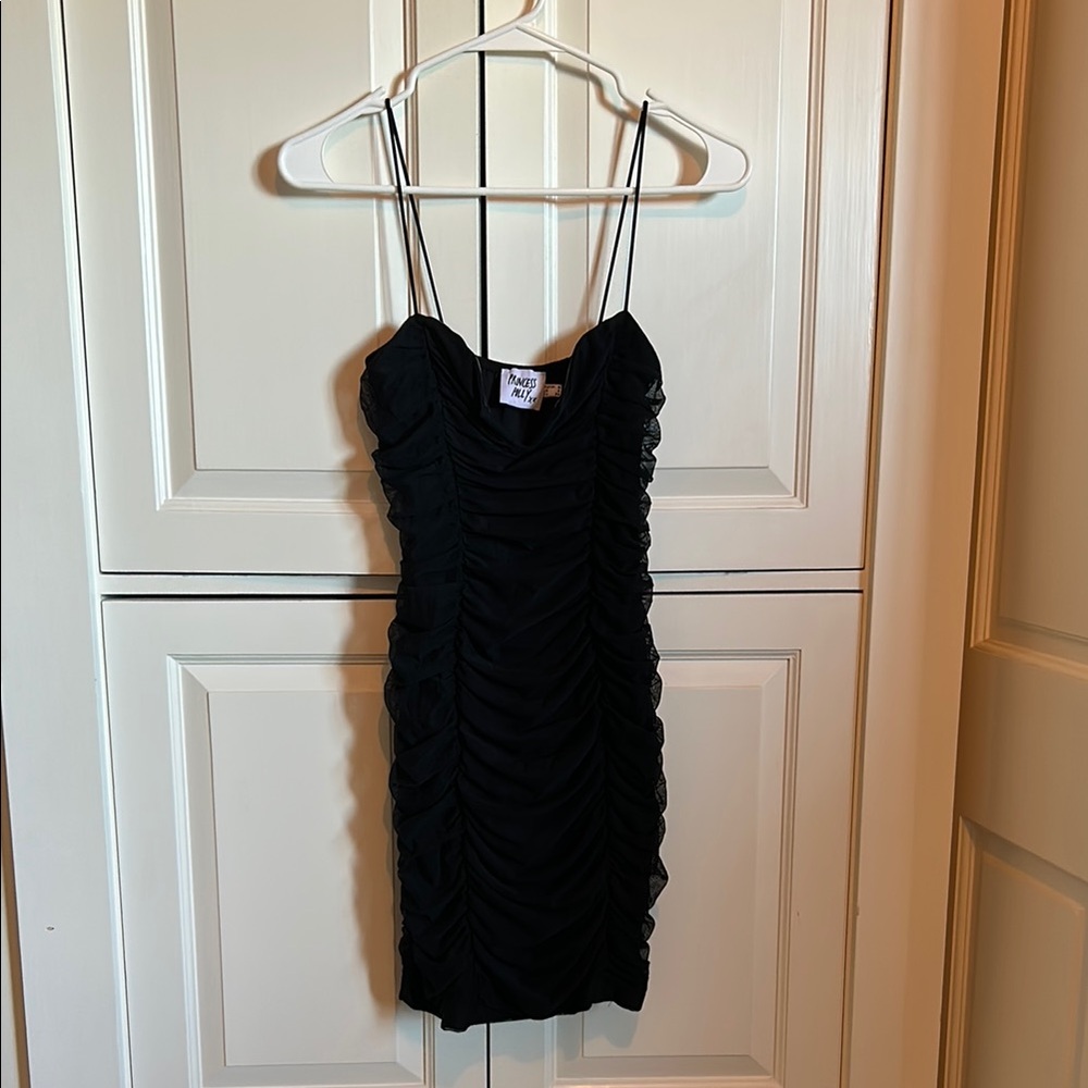 Black Ruched Mini Dress